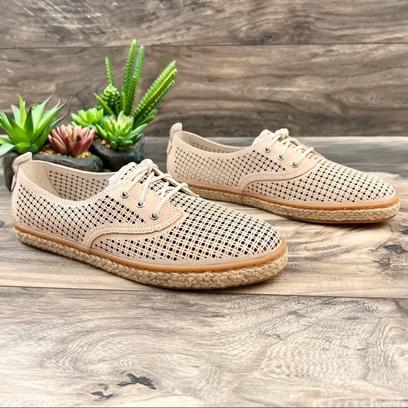 NIB Cole Haan Cloud 3Eye Espadrille Loafer Oxford Boat Shoes Perforated 8B - Picture 5 of 11